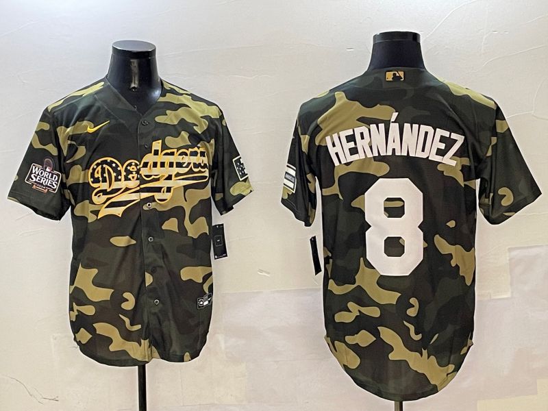 Men Los Angeles Dodgers #8 Hernandez Camo Joint Name 2025 Nike MLB Jersey style 2->los angeles dodgers->MLB Jersey
